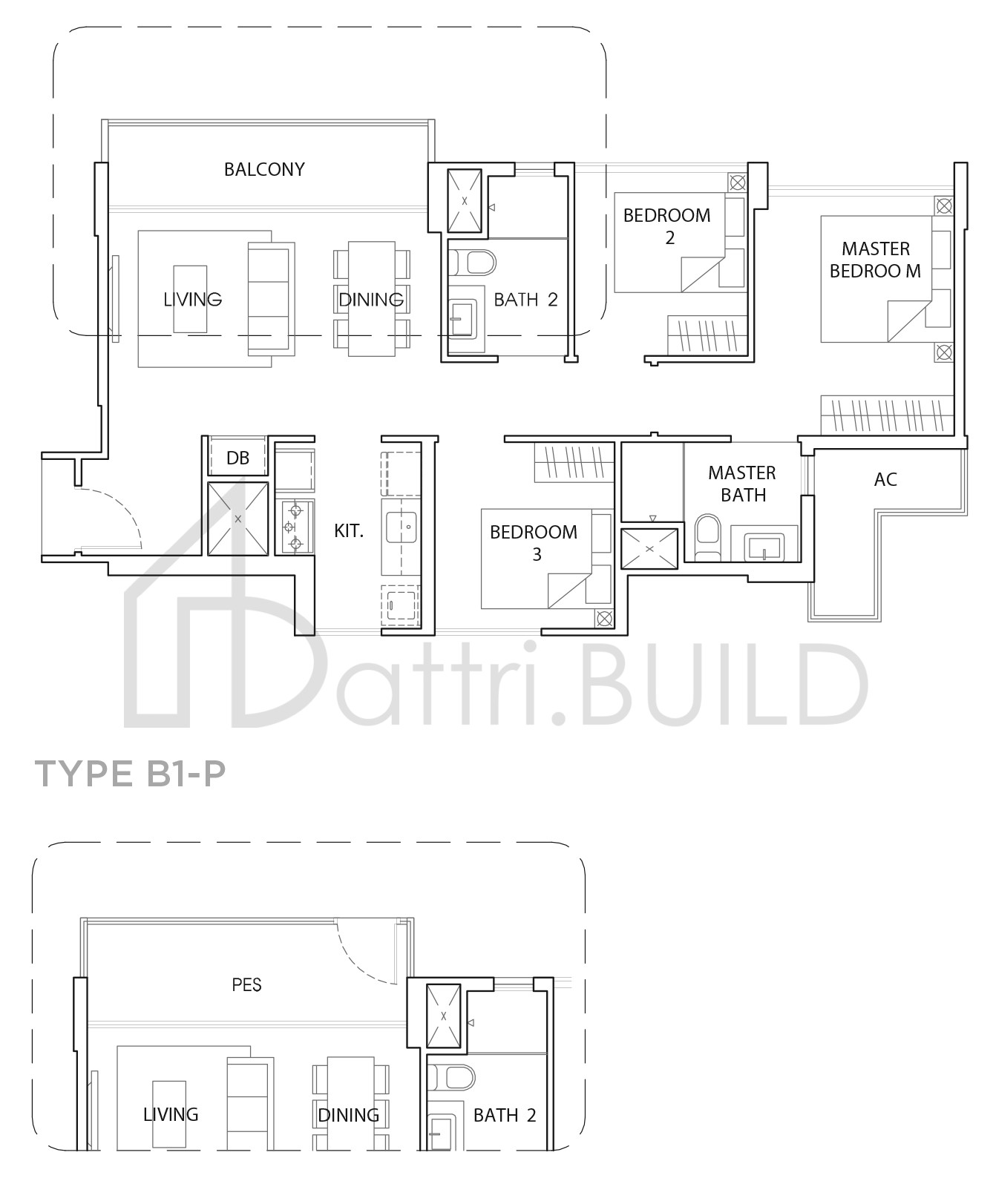 THE VALES B1-P floorplan (watermarked)