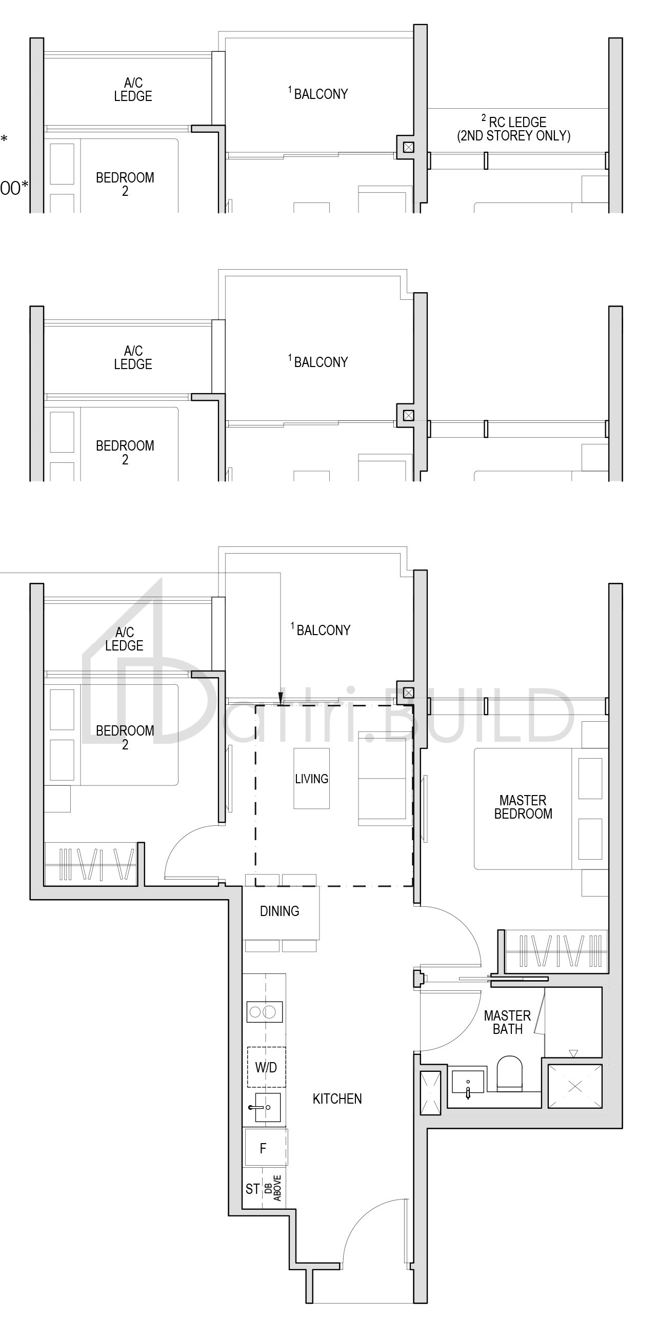 KENT RIDGE HILL RESIDENCES B2a floorplan (watermarked)