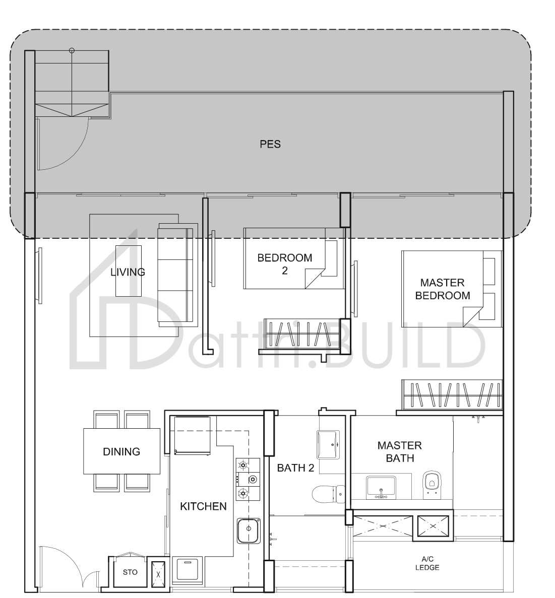 UBER 388 B2-P floorplan (watermarked)