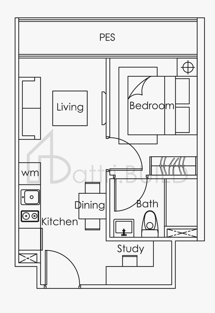 LOFT @ STEVENS D1 floorplan (watermarked)