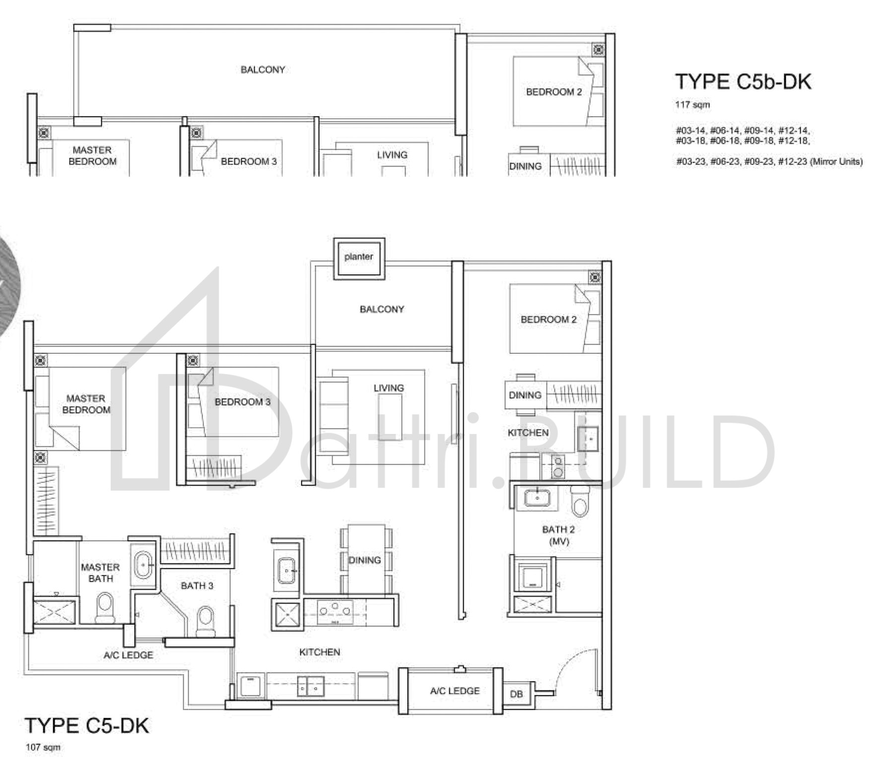 THE SANTORINI C5b-DK floorplan (watermarked)