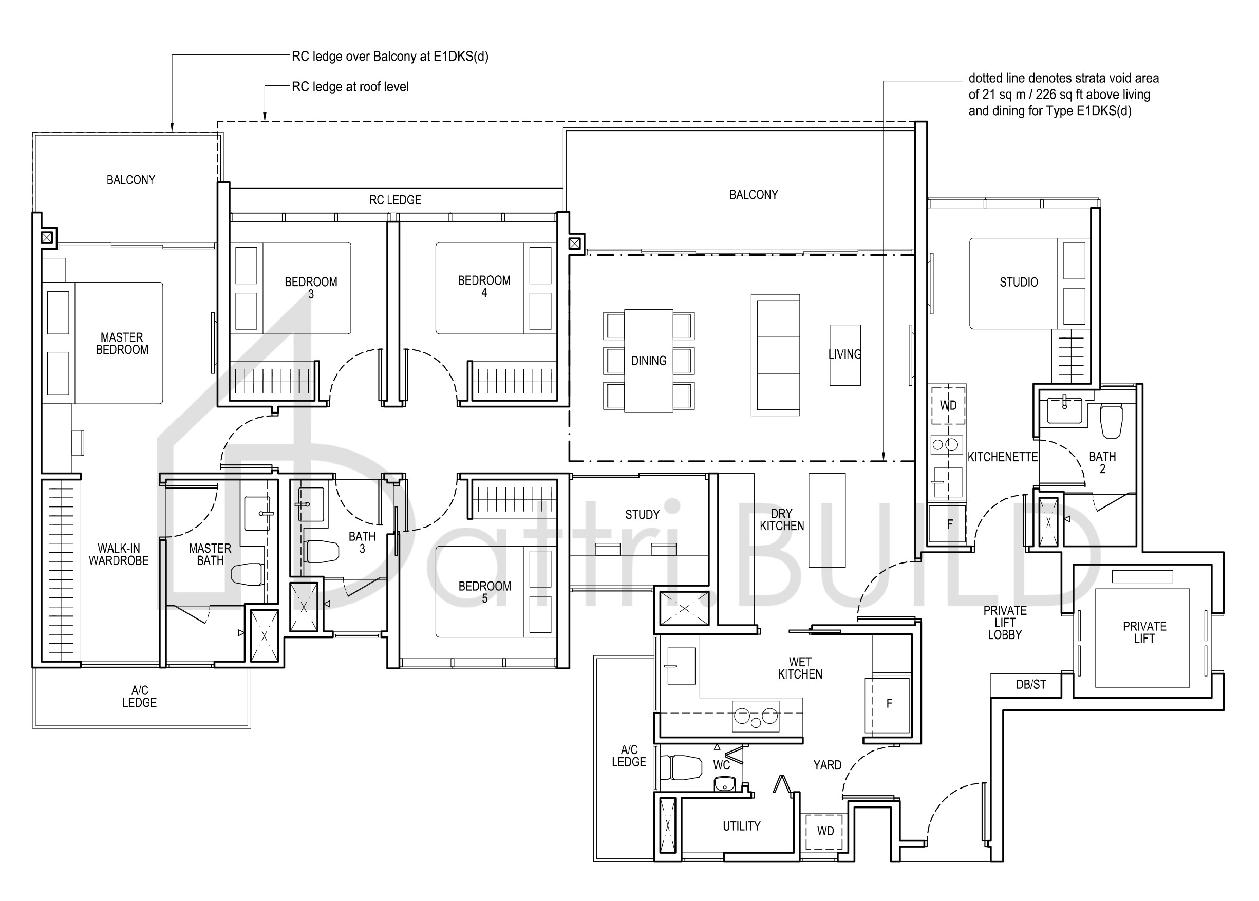 THE TAPESTRY E1DKS floorplan (watermarked)