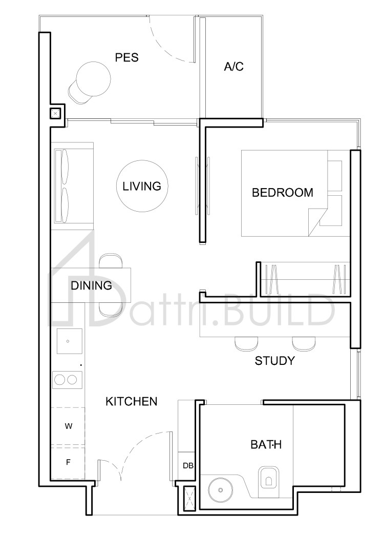 HIGH PARK RESIDENCES 1S1-aP floorplan (watermarked)