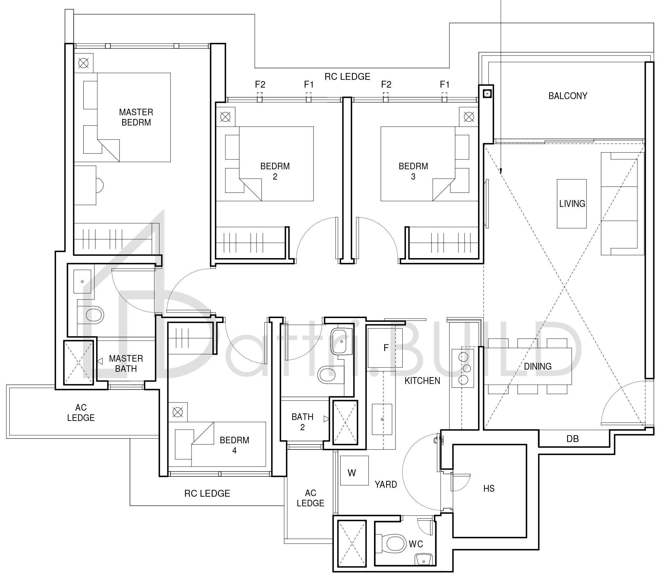 PARC CENTRAL RESIDENCES D1 floorplan (watermarked)