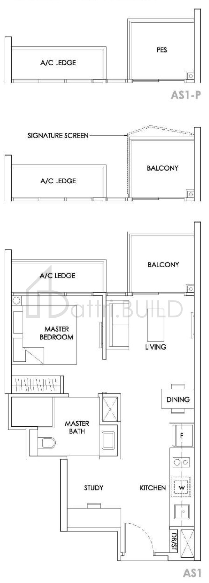 THE ALPS RESIDENCES As1-P floorplan (watermarked)