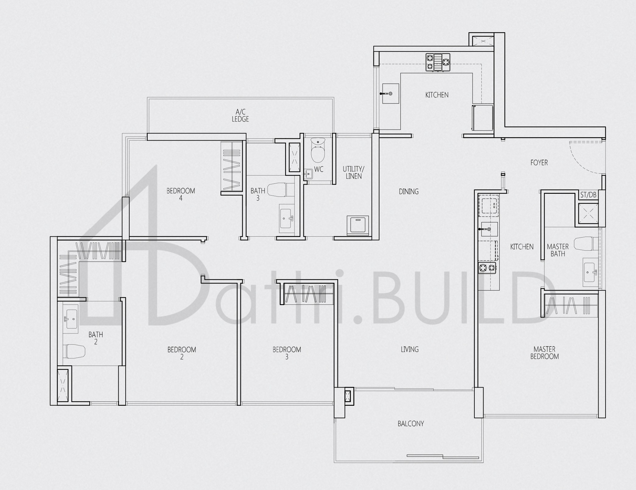 Q BAY RESIDENCES TR-D floorplan (watermarked)
