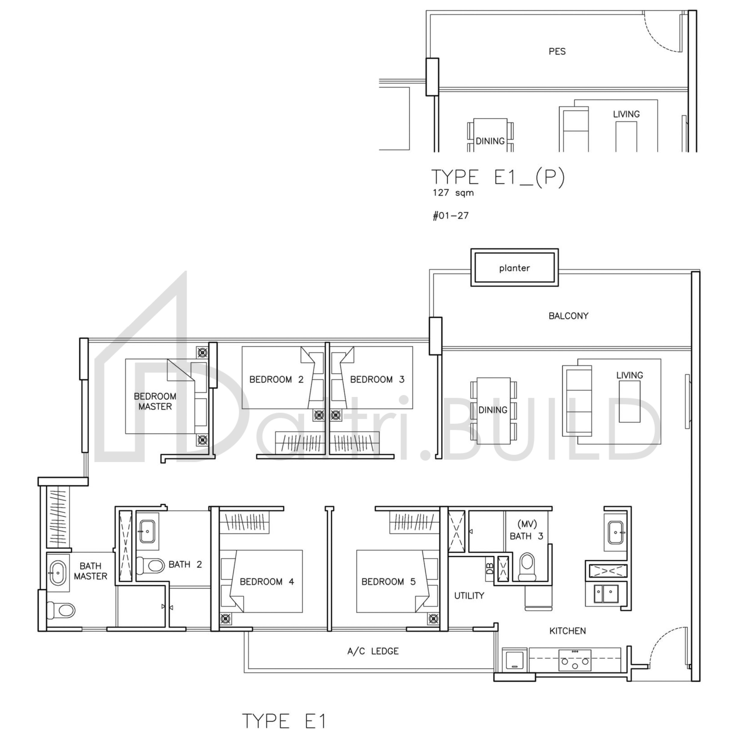 THE SANTORINI E1P floorplan (watermarked)
