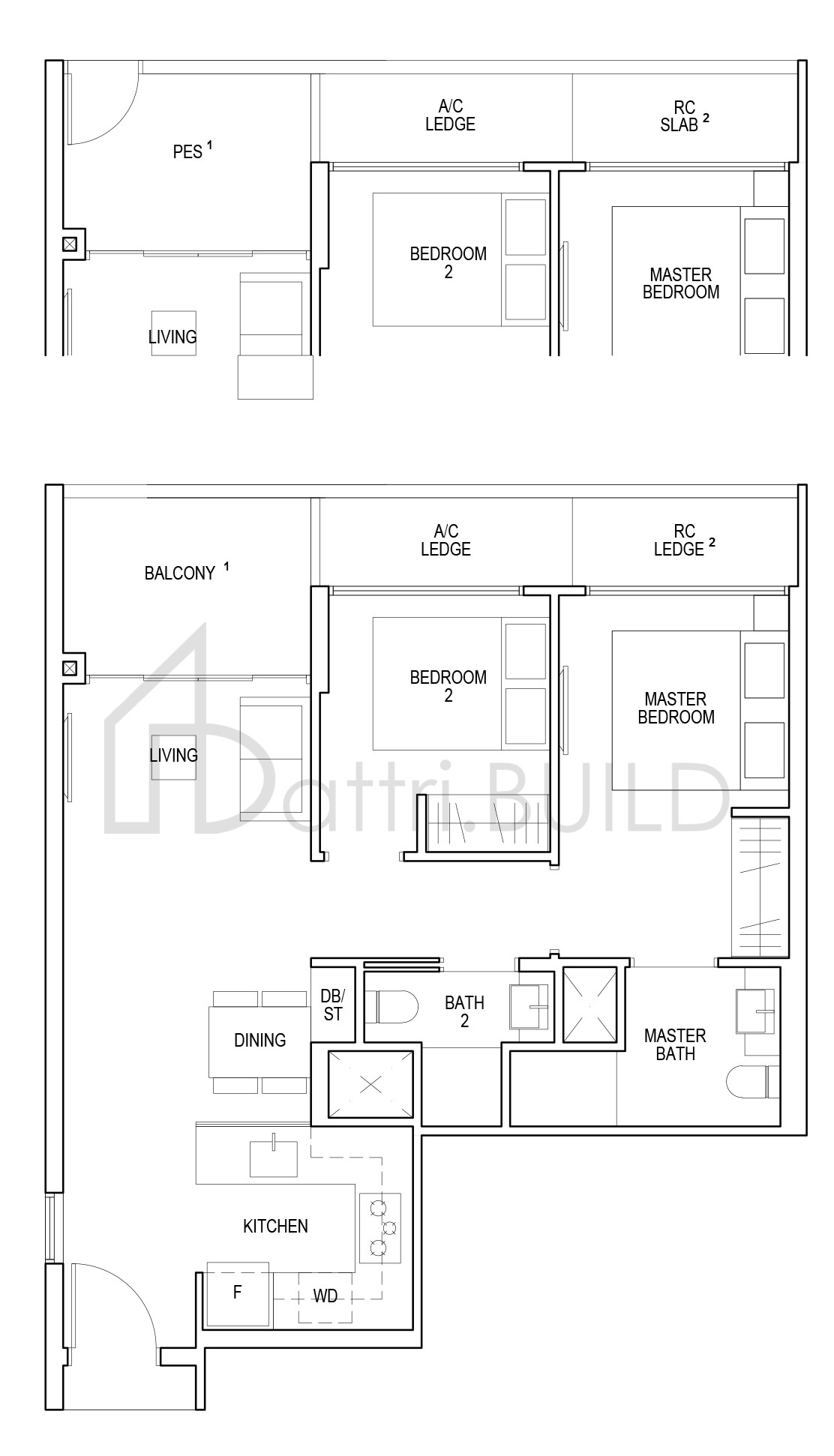 RIVERFRONT RESIDENCES BP2-P floorplan (watermarked)
