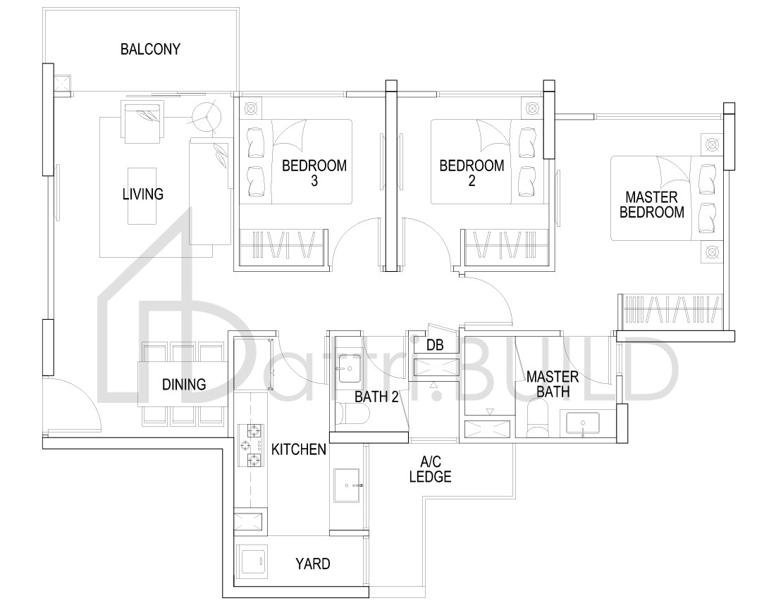 FLO RESIDENCE B1a floorplan (watermarked)