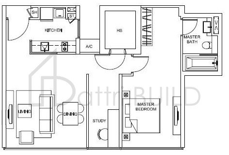 WILKIE STUDIO A1 floorplan (watermarked)
