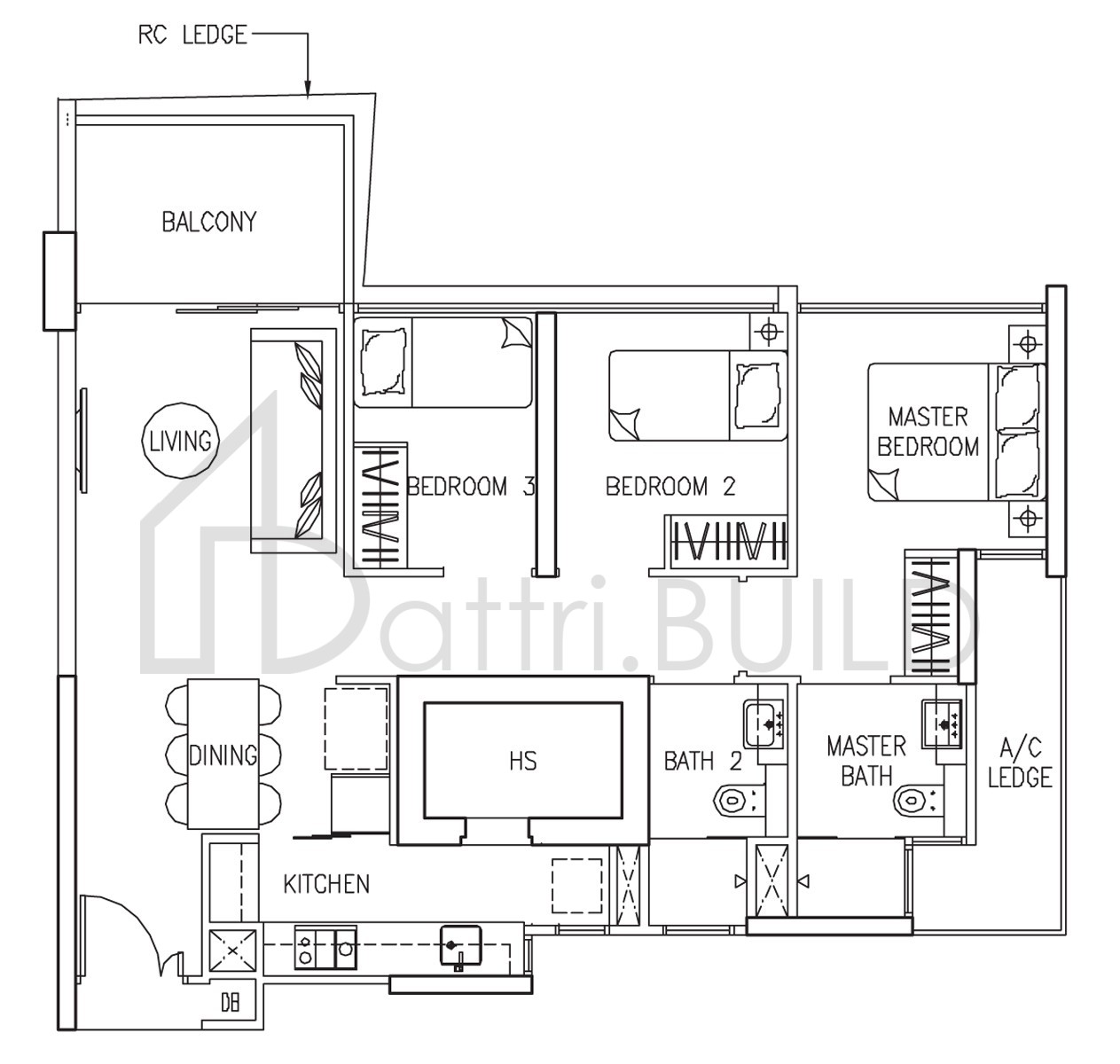 THE TRILINQ C5 floorplan (watermarked)