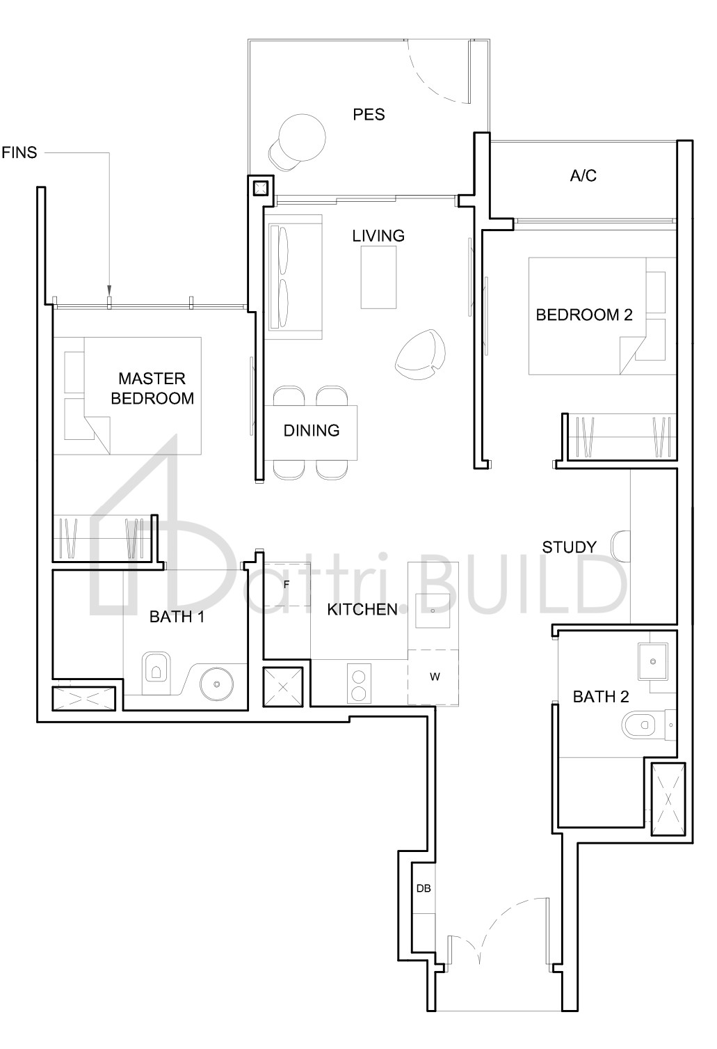 HIGH PARK RESIDENCES 2S4-P floorplan (watermarked)