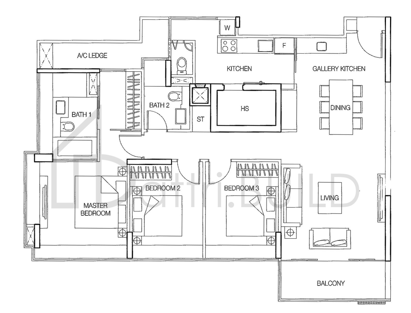 THE VERMONT ON CAIRNHILL B3 floorplan (watermarked)