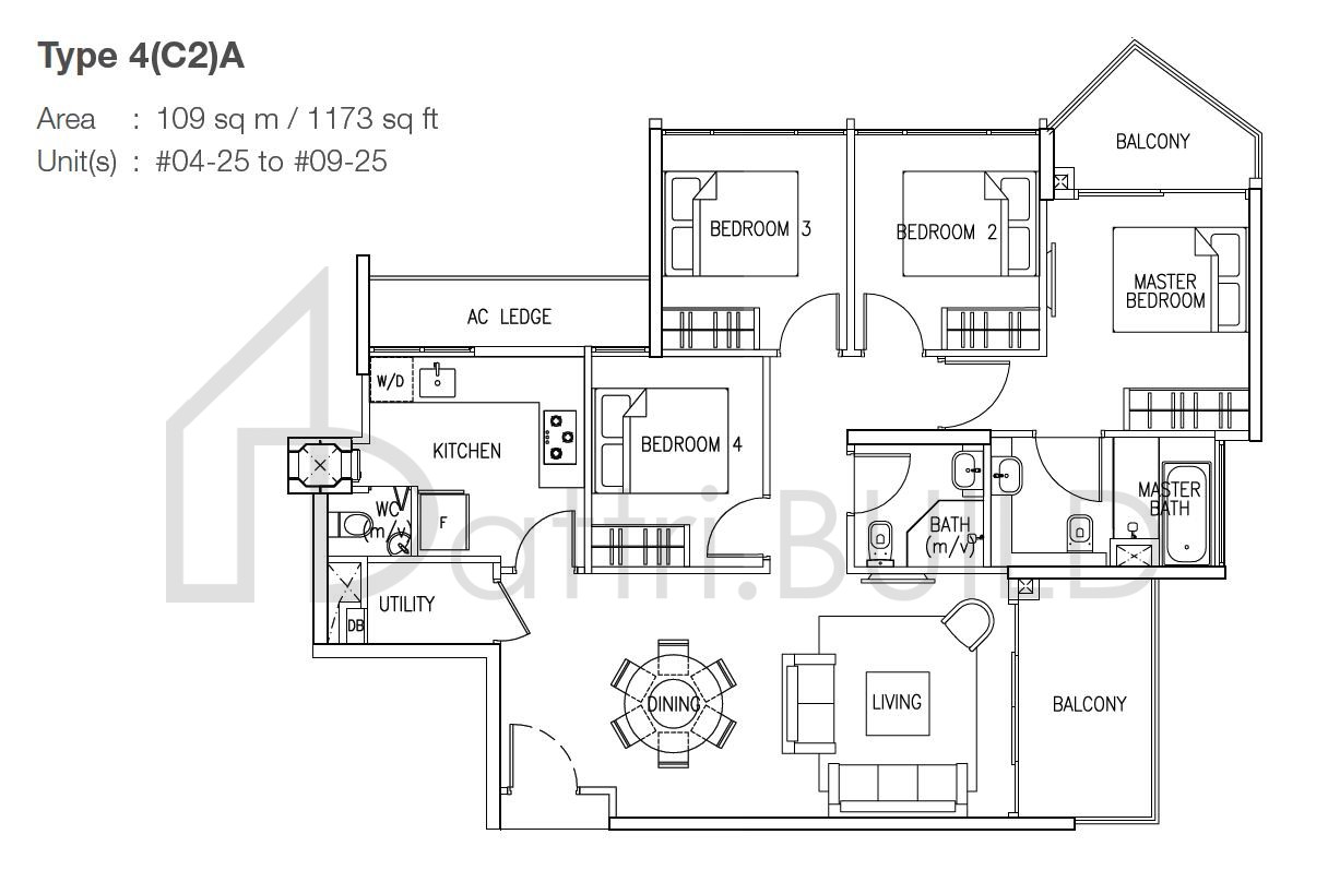 THE SKYWOODS 4C2A floorplan (watermarked)