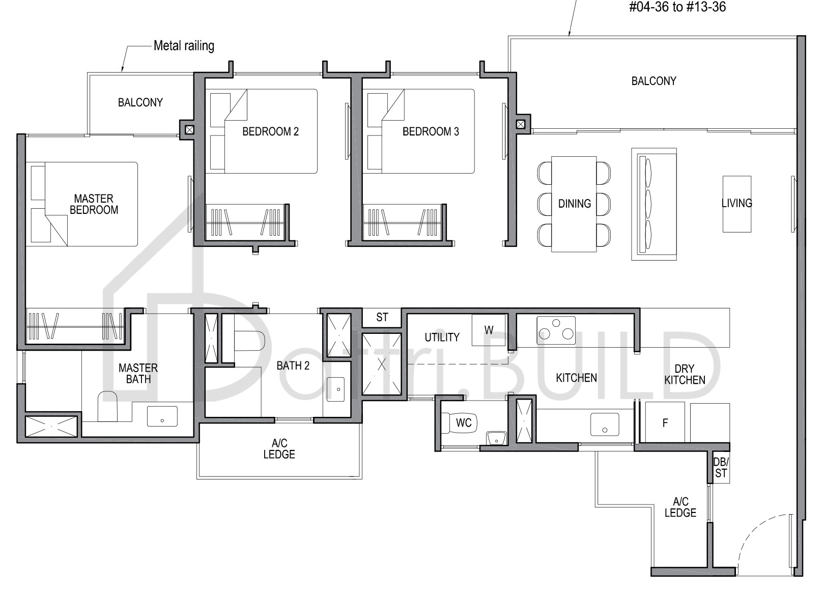 PARK COLONIAL 3D2a floorplan (watermarked)