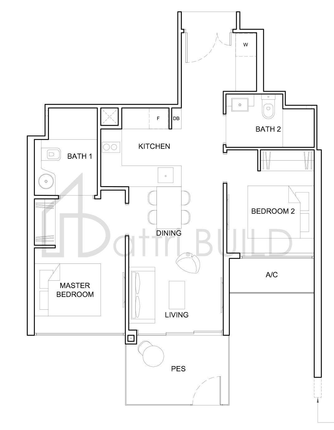 HIGH PARK RESIDENCES 2D3-P floorplan (watermarked)