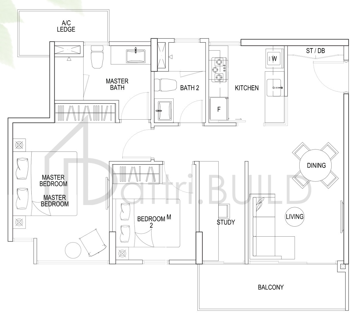 THE RAINFOREST A1a floorplan (watermarked)