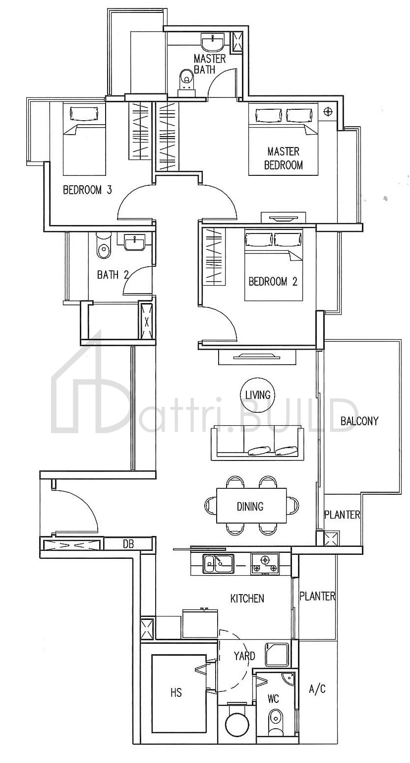 THE INFINITI B1 floorplan (watermarked)
