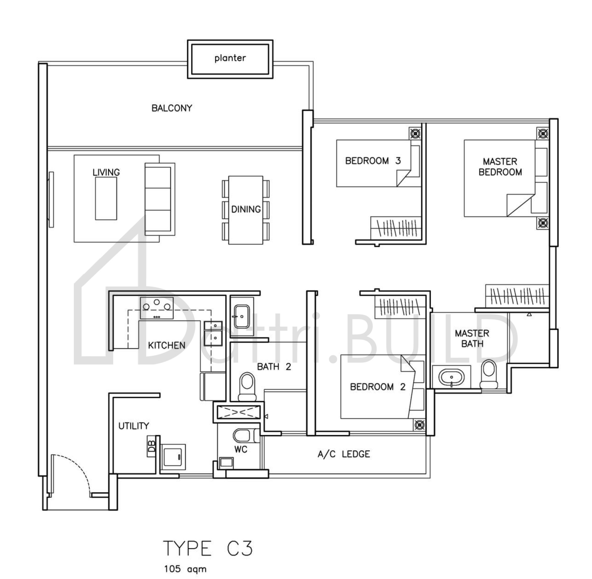 THE SANTORINI C3 floorplan (watermarked)