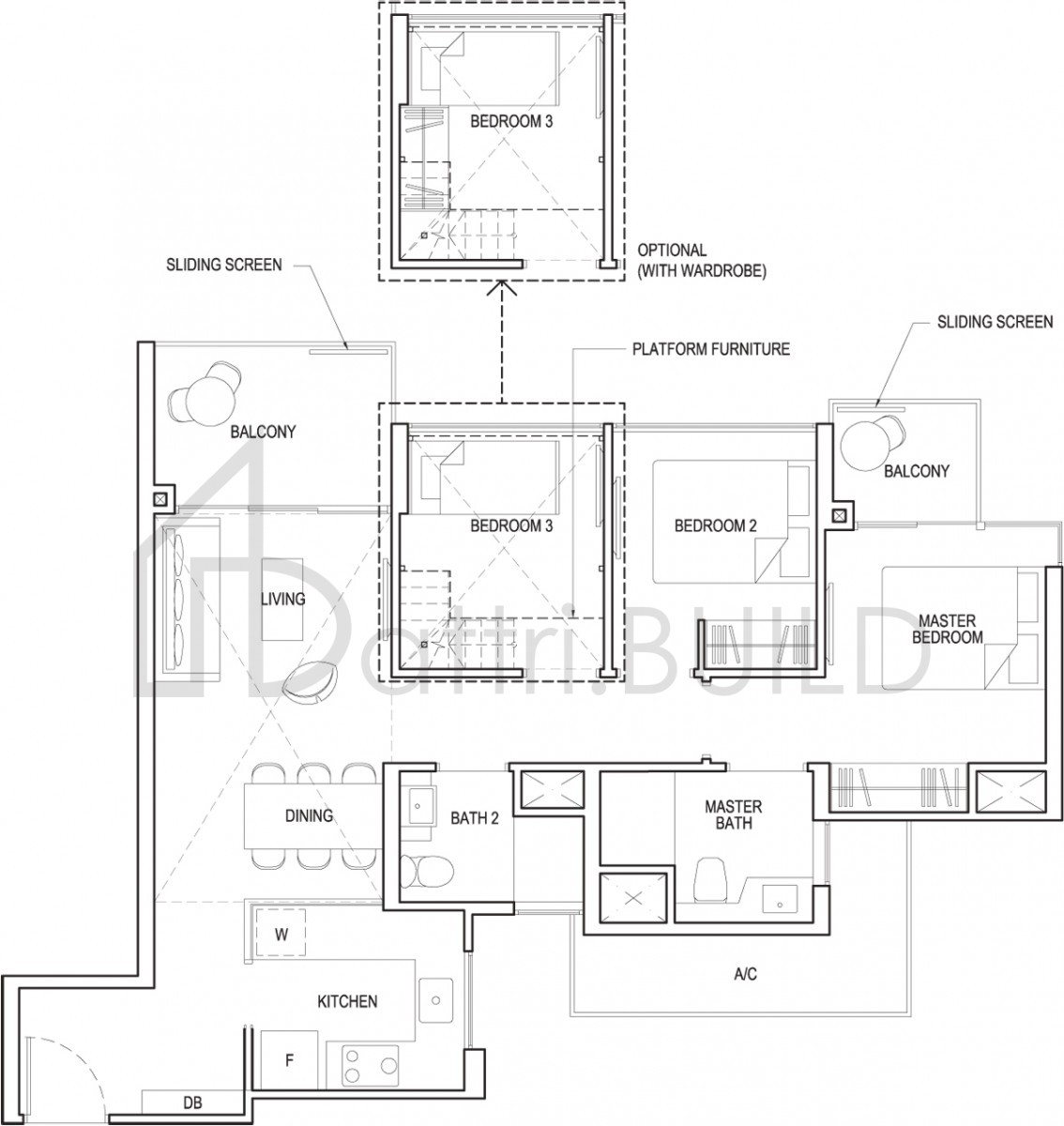 GRANDEUR PARK RESIDENCES 3C1-PH floorplan (watermarked)