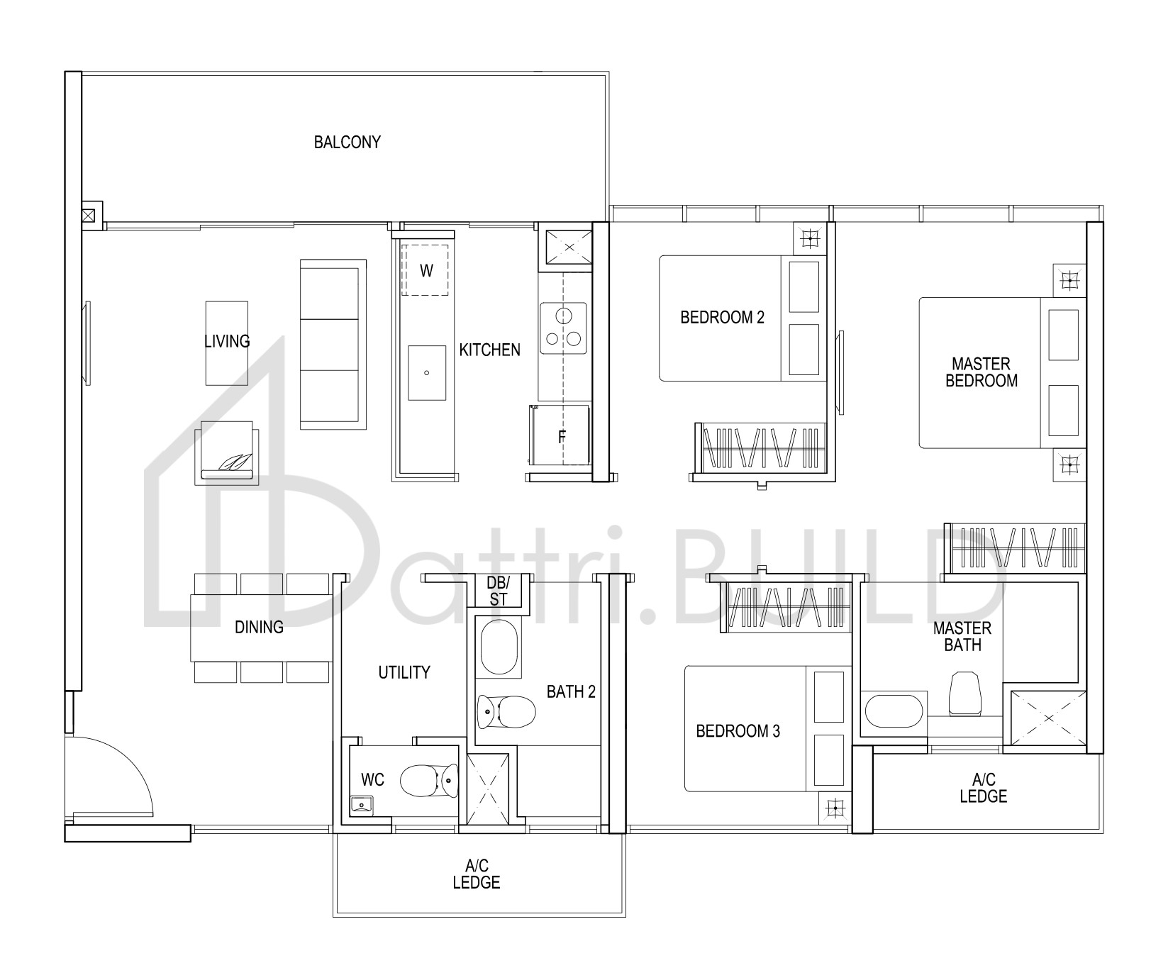 THE POIZ RESIDENCES H C3 floorplan (watermarked)