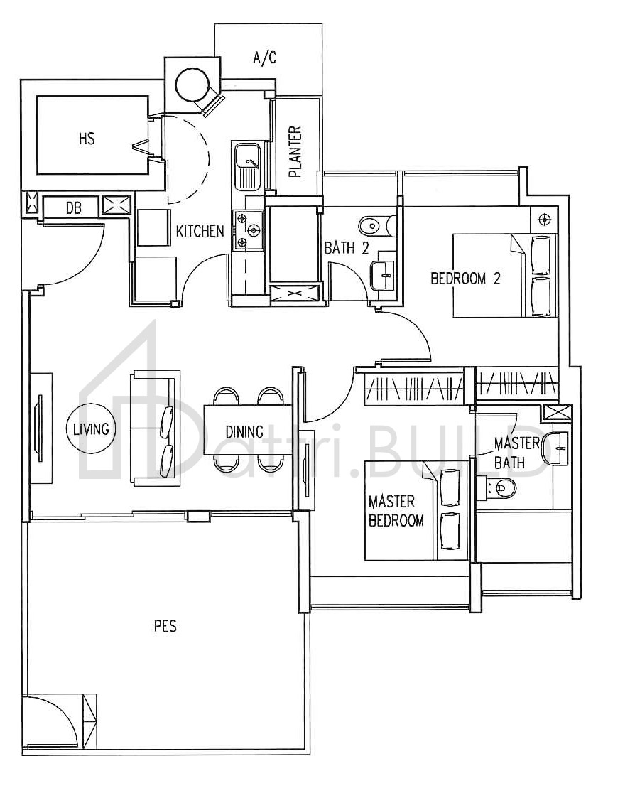 THE INFINITI A3-P1 floorplan (watermarked)