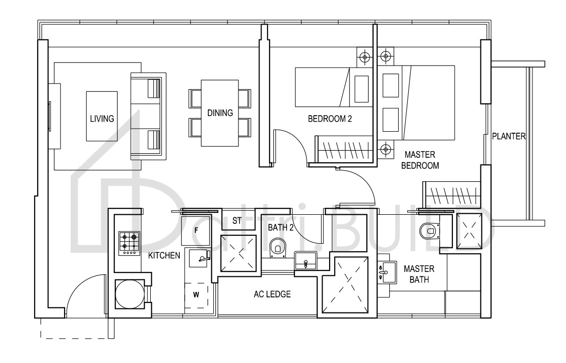 SKYLINE RESIDENCES B1 floorplan (watermarked)
