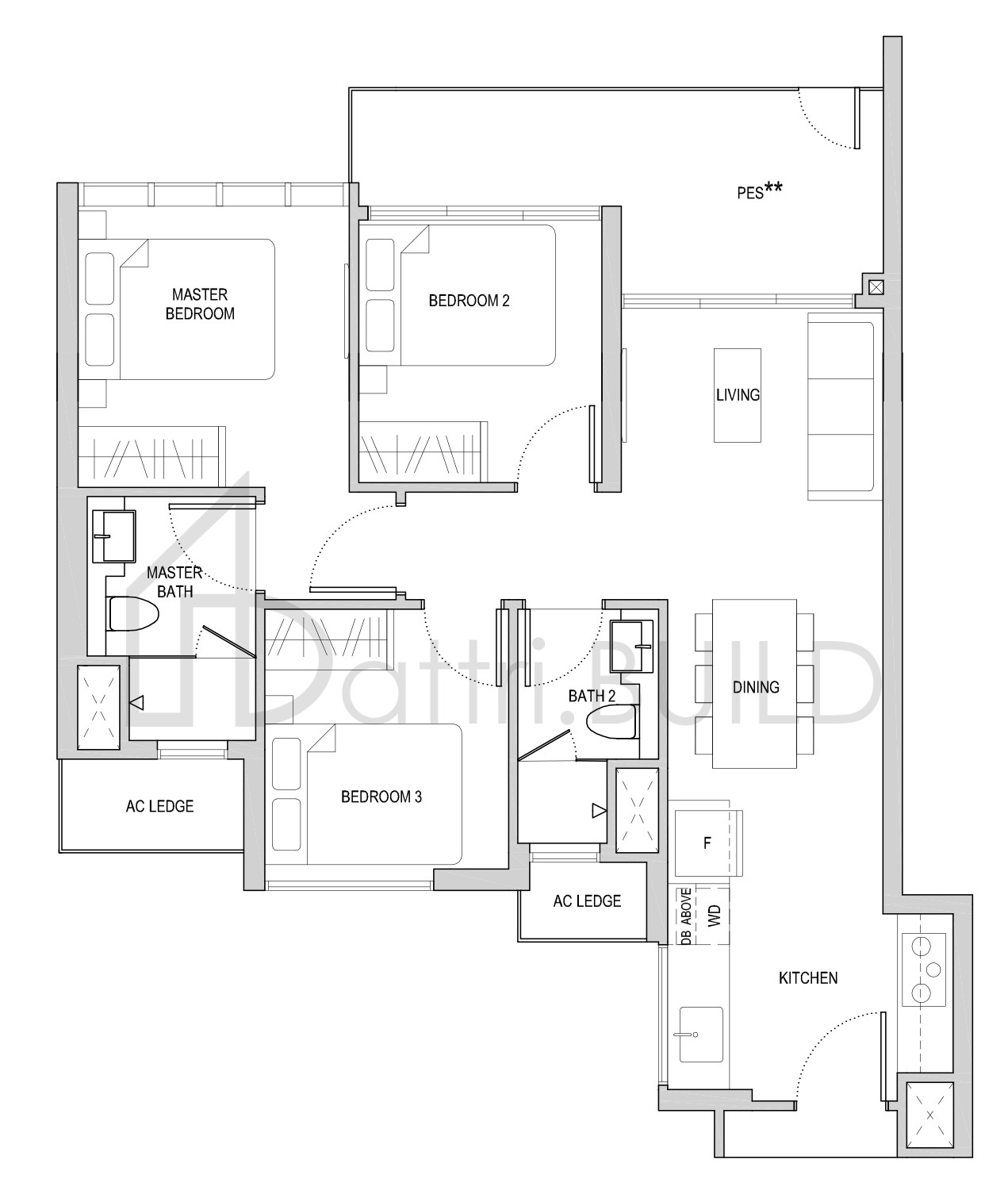AFFINITY AT SERANGOON C1(a)(PES) floorplan (watermarked)