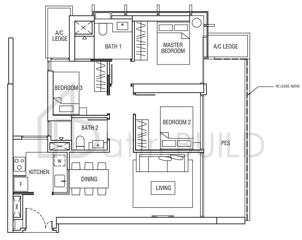 ALEX RESIDENCES C3-1G floorplan (watermarked)
