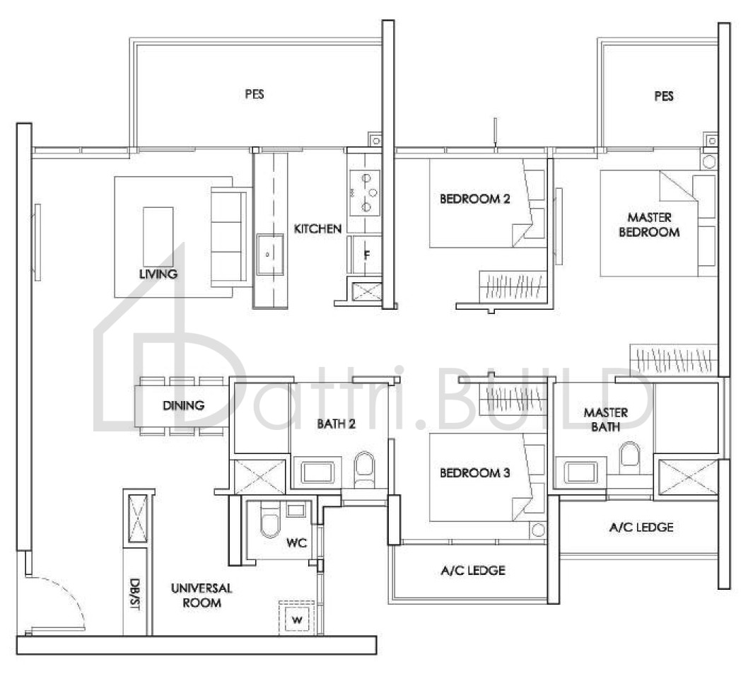 THE ALPS RESIDENCES C3-P floorplan (watermarked)