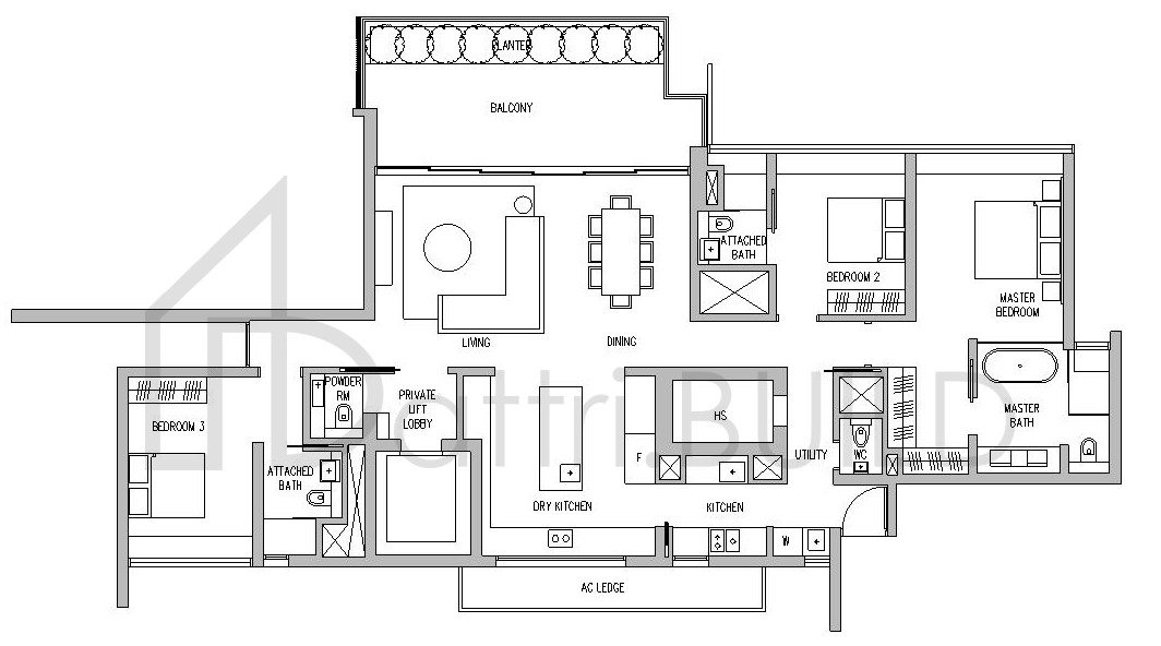 LEEDON RESIDENCE 3A-1 floorplan (watermarked)