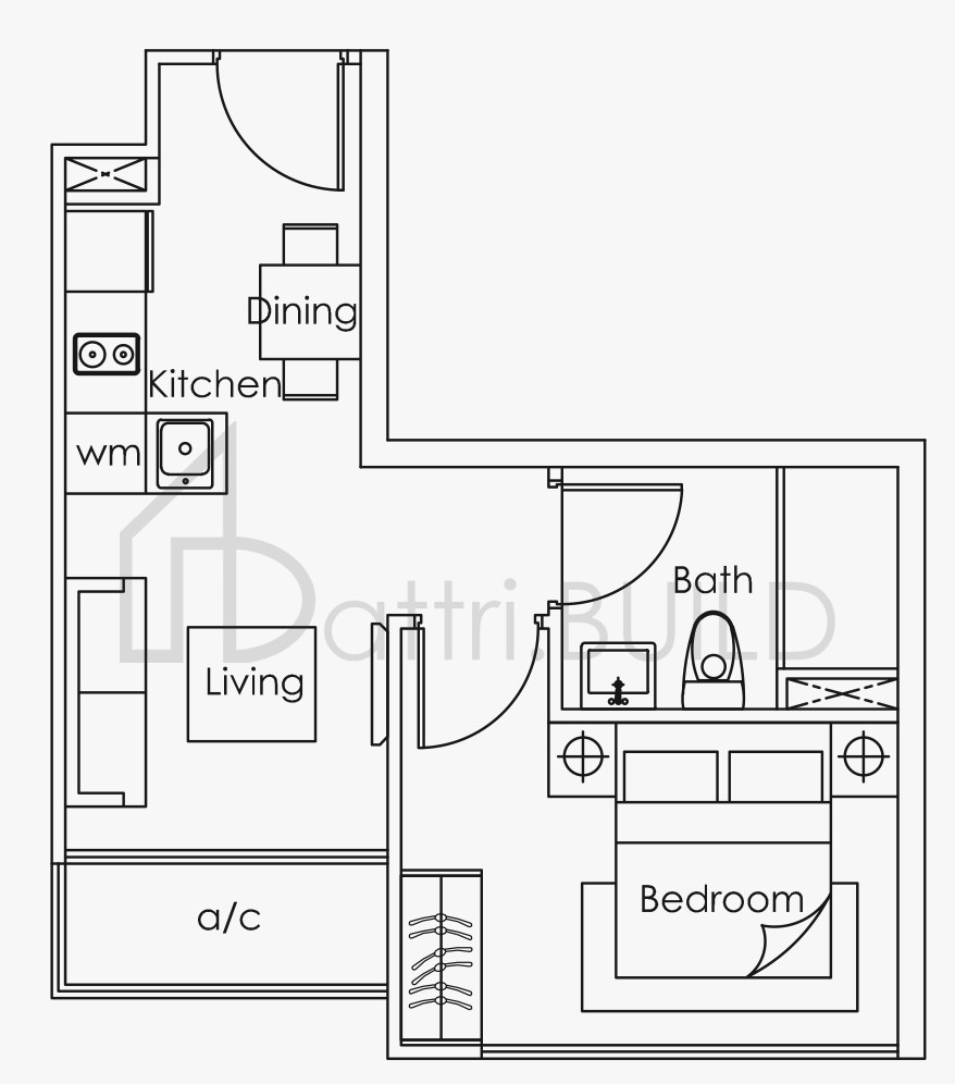 LOFT @ STEVENS A floorplan (watermarked)