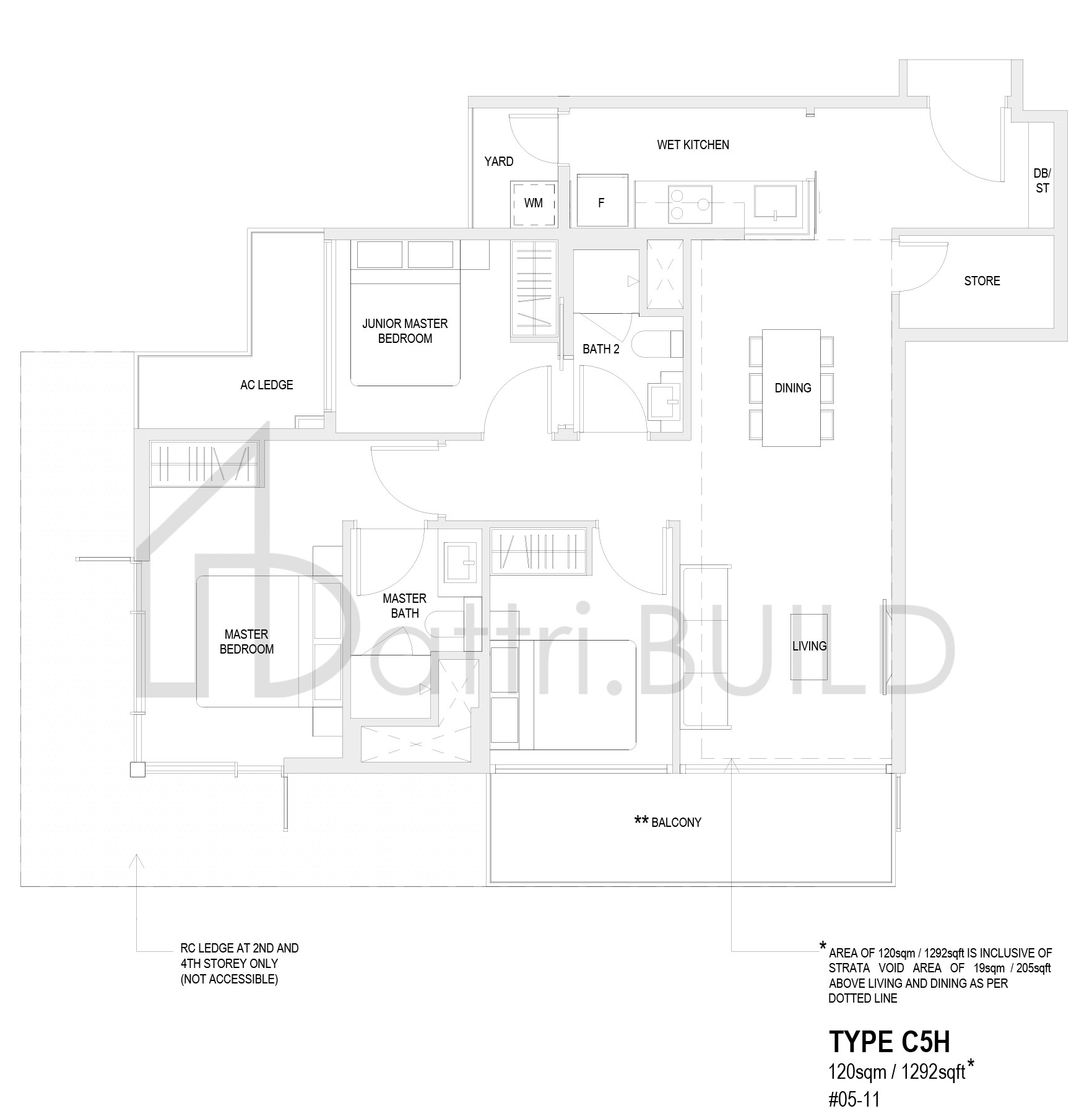 THE VERANDAH RESIDENCES C5H floorplan (watermarked)