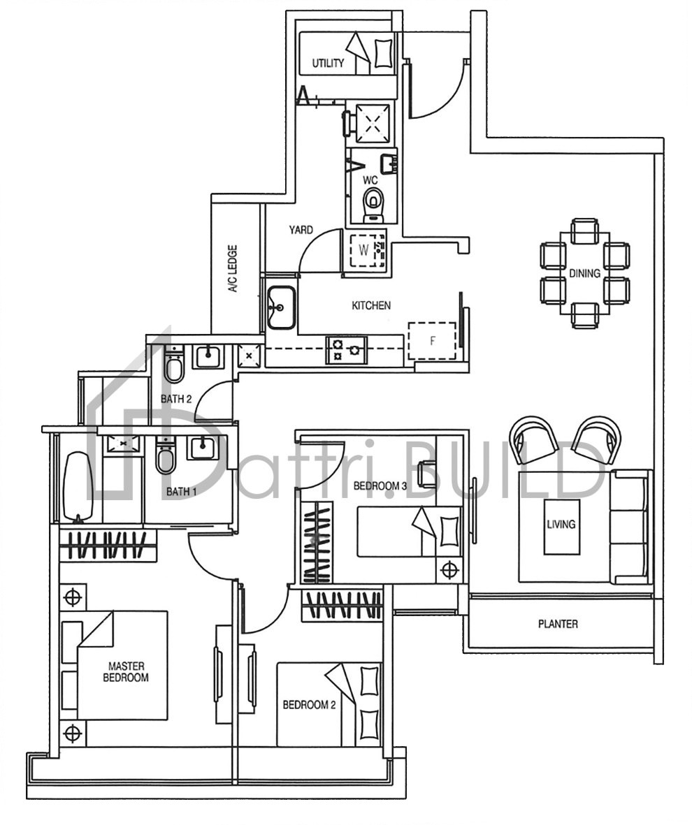 YEWTEE RESIDENCES C8-L floorplan (watermarked)