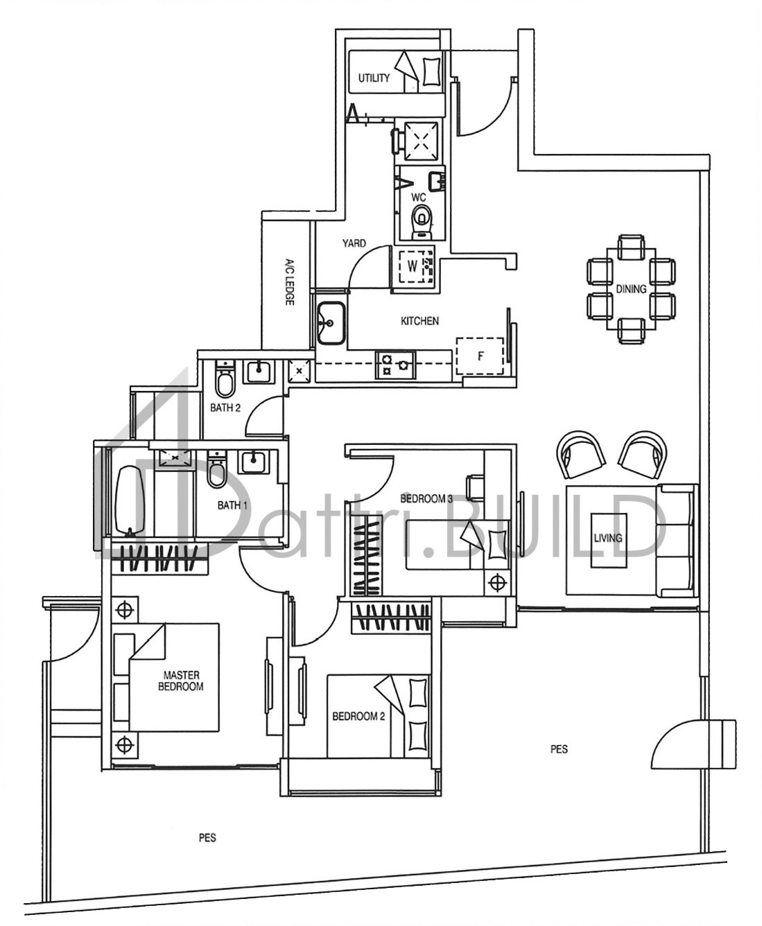 YEWTEE RESIDENCES C8-P floorplan (watermarked)