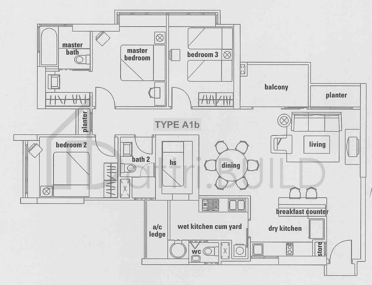 DE ROYALE A1b floorplan (watermarked)