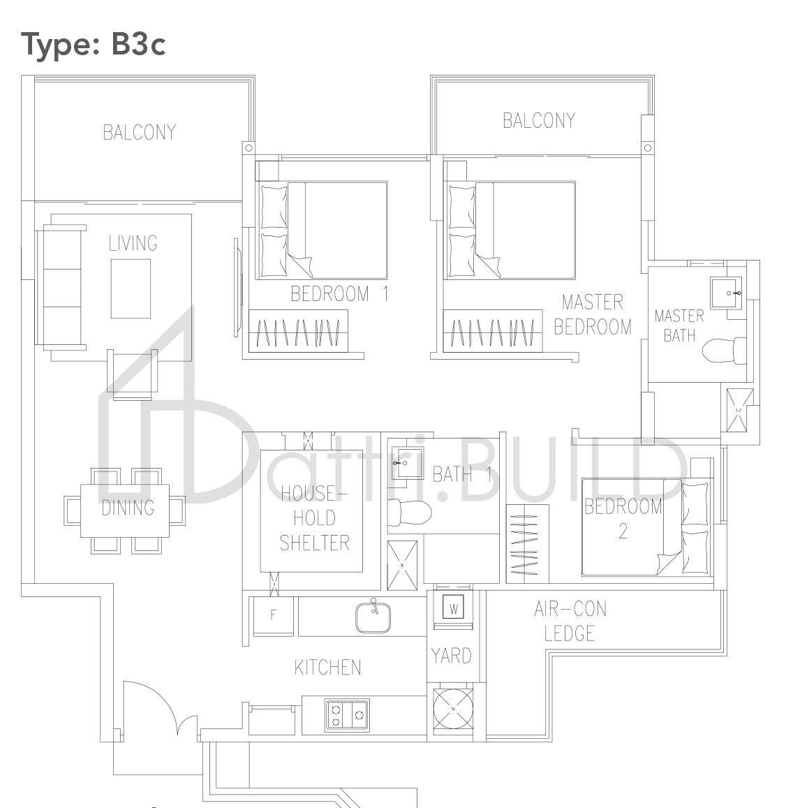 WATERCOLOURS B3c floorplan (watermarked)
