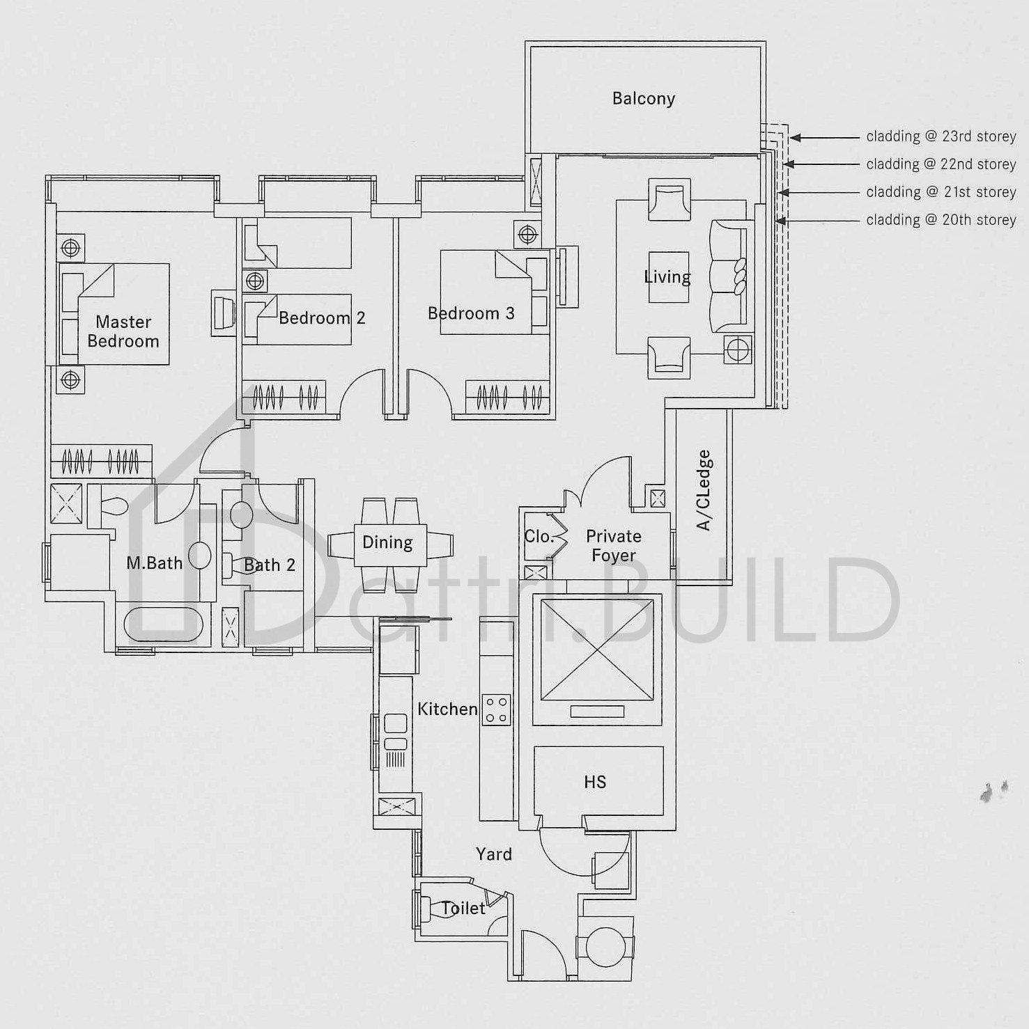 THE BELVEDERE B3a floorplan (watermarked)