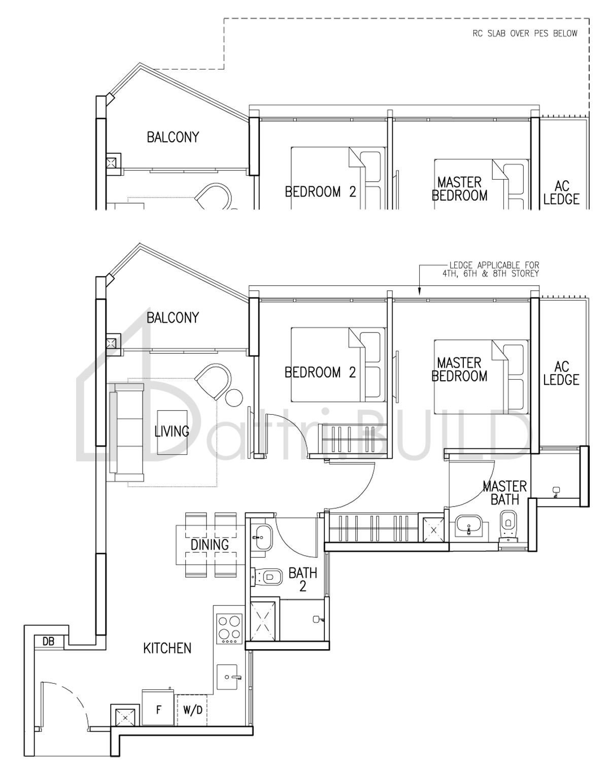 THE SKYWOODS 2S2 floorplan (watermarked)