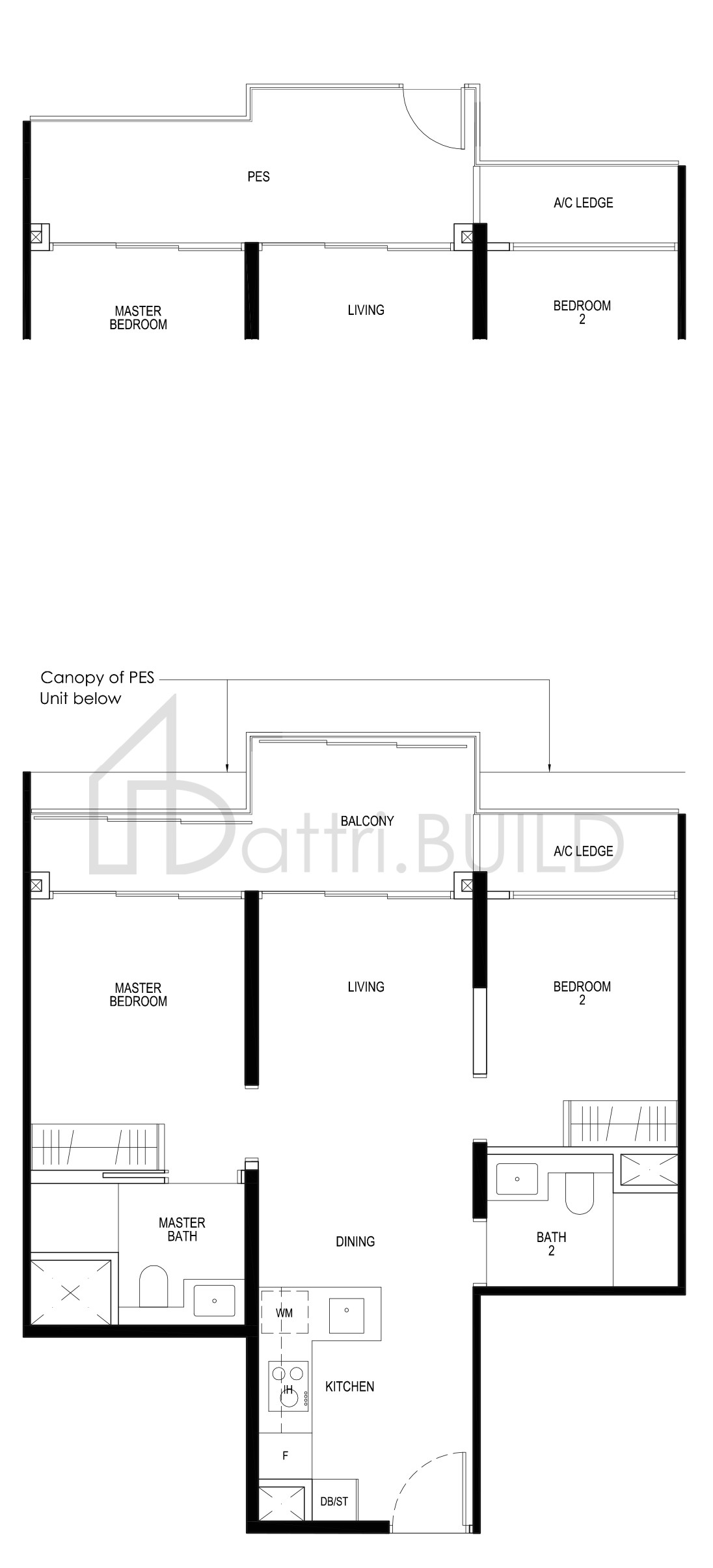 DAINTREE RESIDENCE B2c-P floorplan (watermarked)