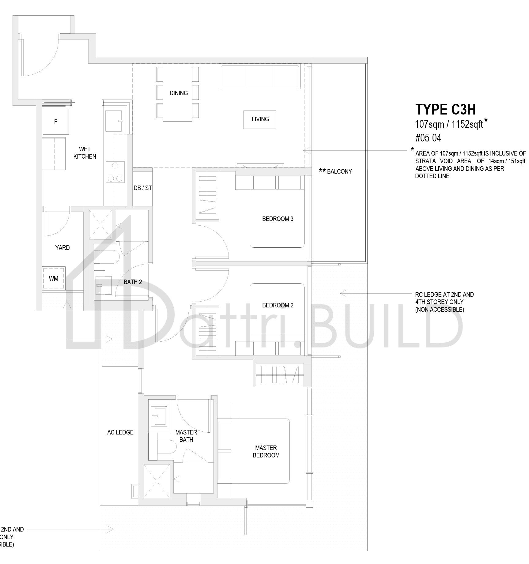 THE VERANDAH RESIDENCES C3H floorplan (watermarked)