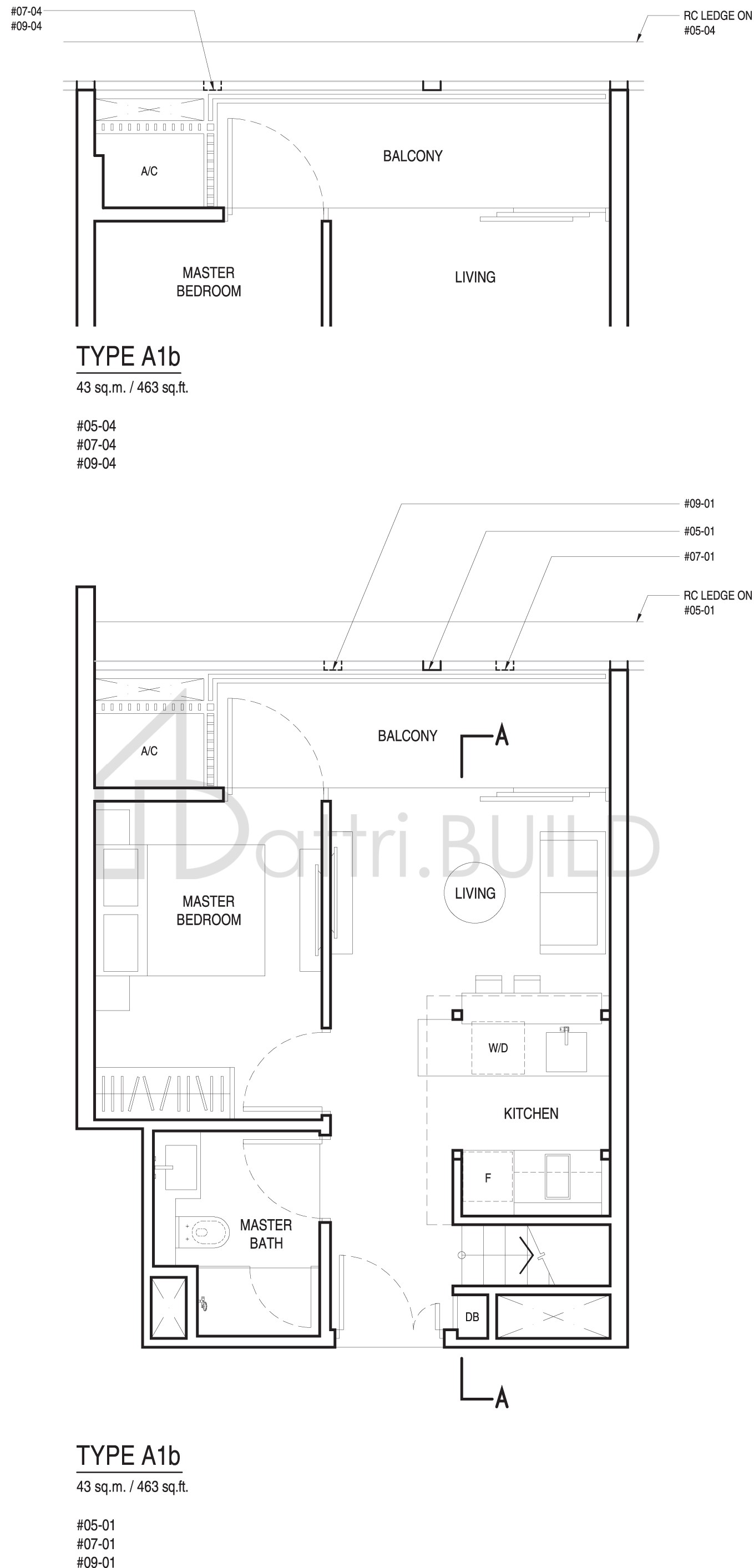 UP@ROBERTSON QUAY A1 floorplan (watermarked)