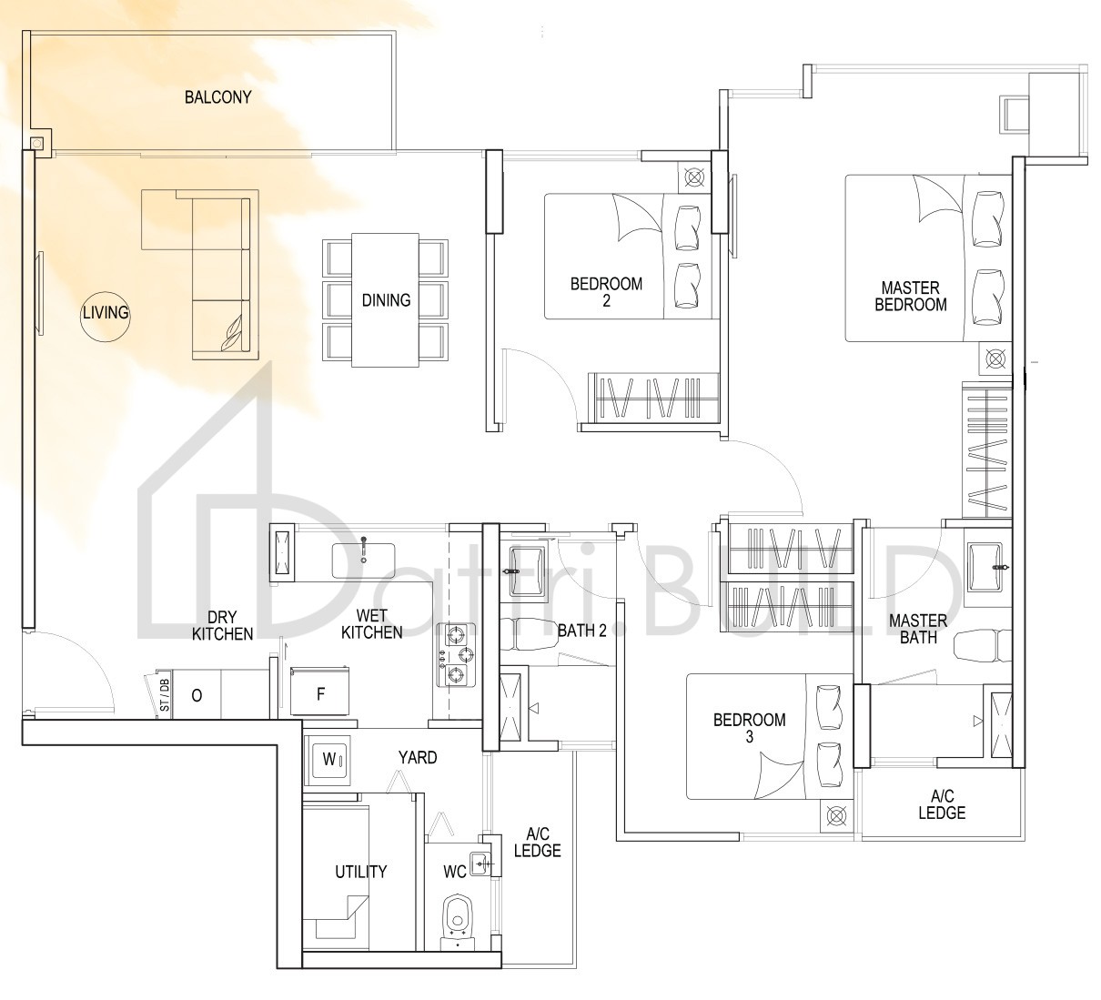 THE RAINFOREST B3a floorplan (watermarked)