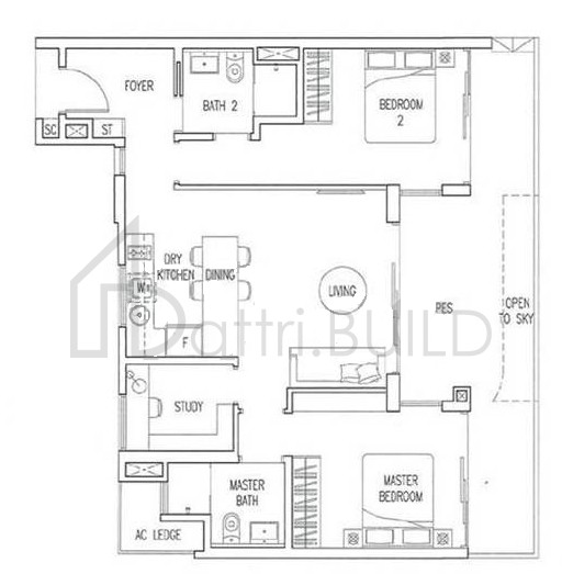 BOATHOUSE RESIDENCES B1P1 floorplan (watermarked)