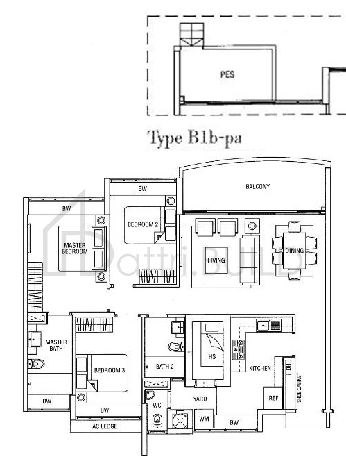 WATERFRONT WAVES B1b-pa floorplan (watermarked)