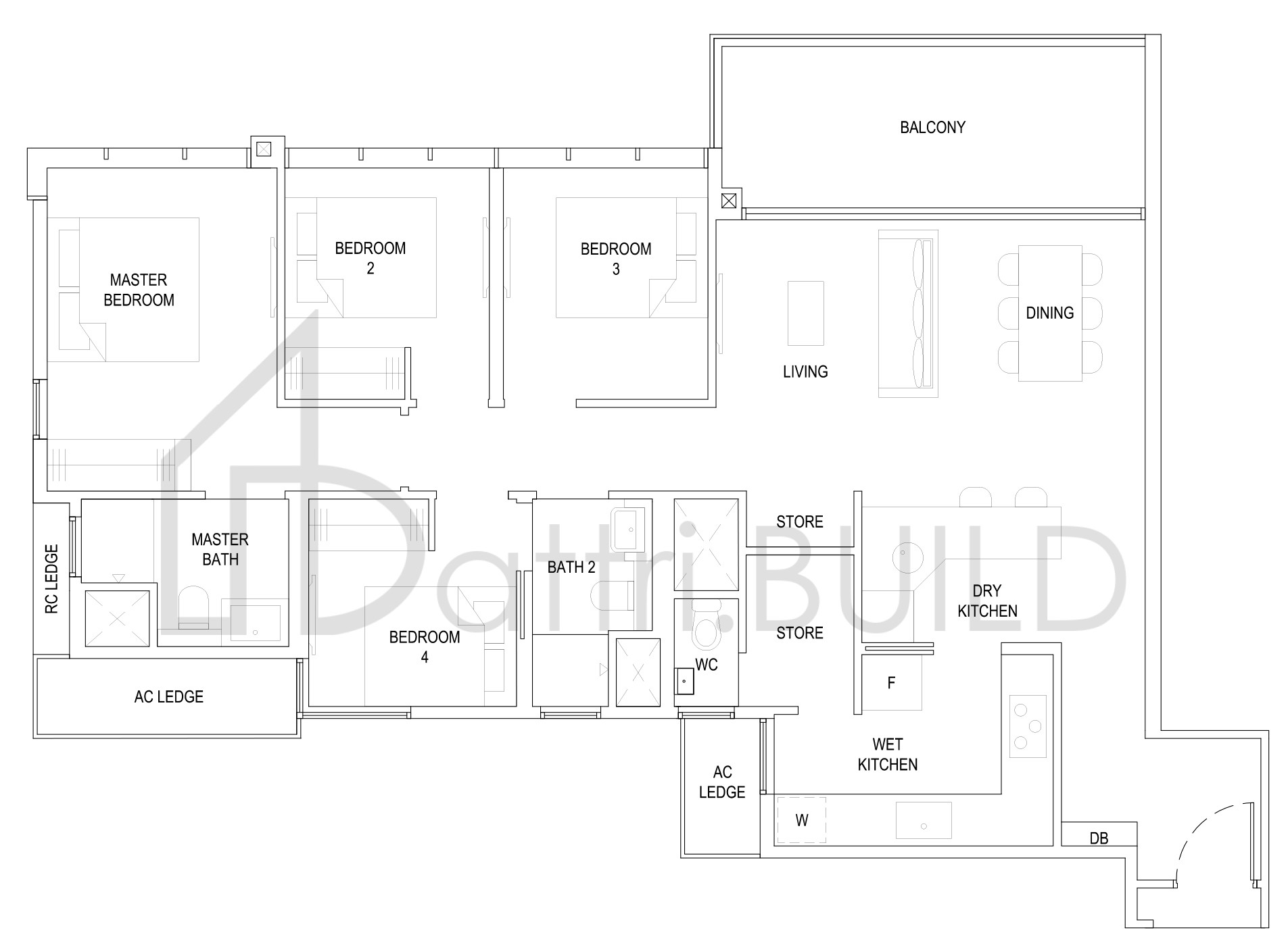 THE FLORENCE RESIDENCES 4C2a floorplan (watermarked)