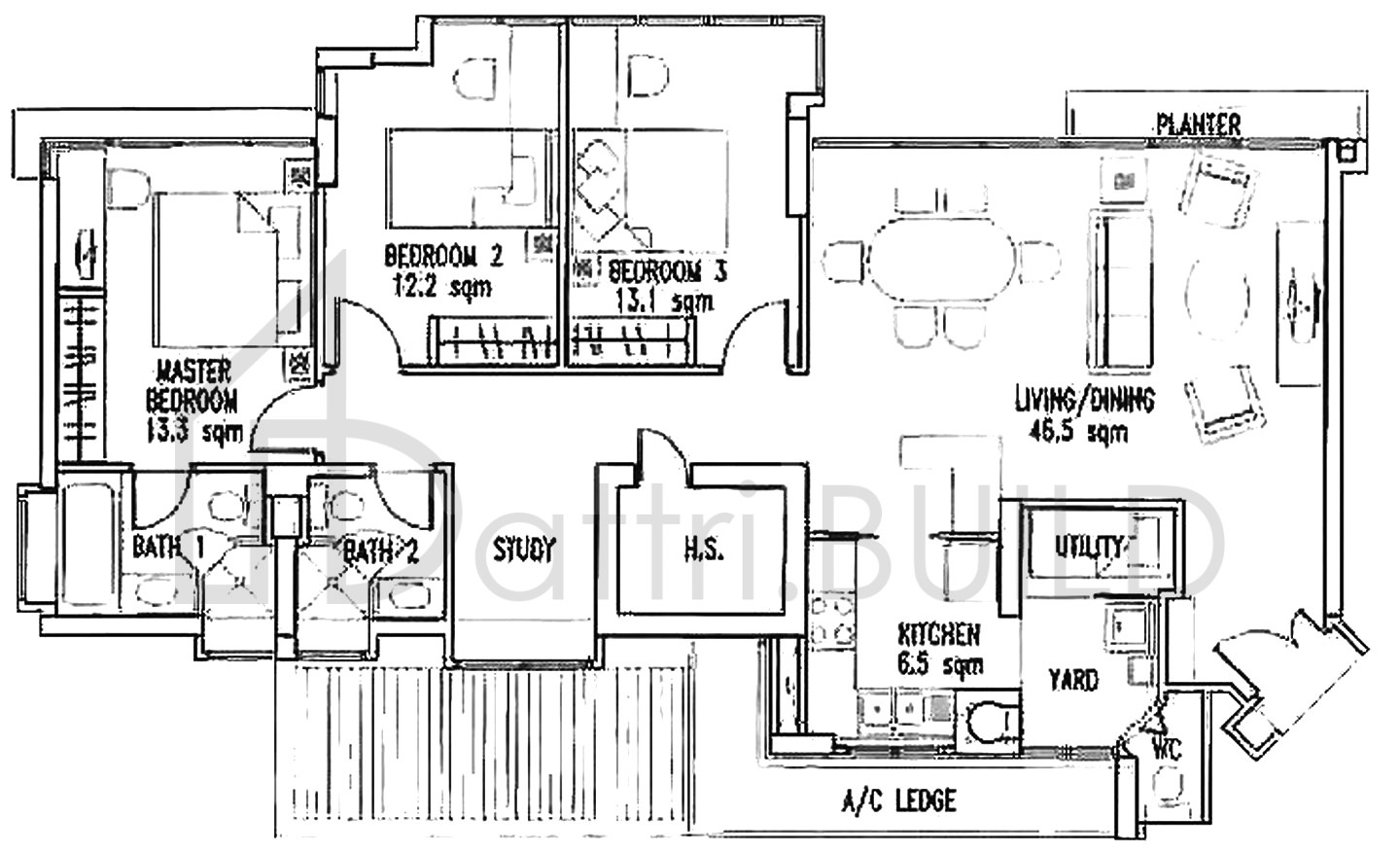 GOLDENHILL PARK CONDOMINIUM B6 floorplan (watermarked)
