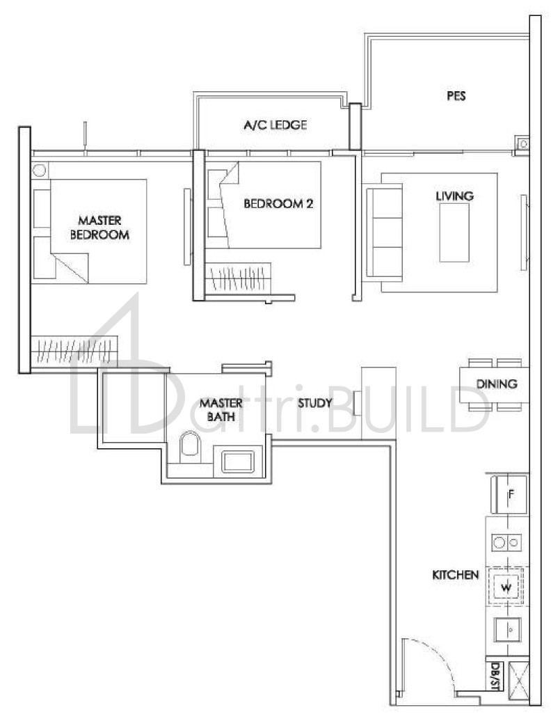 THE ALPS RESIDENCES BS1-P floorplan (watermarked)
