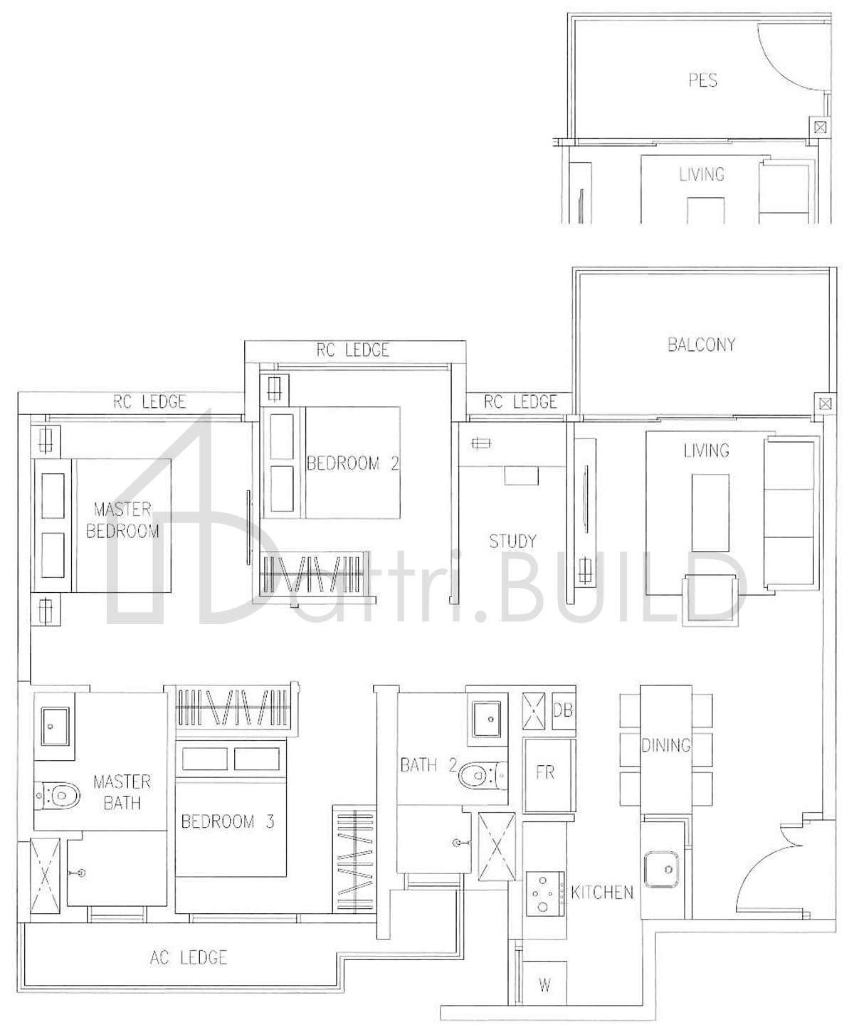 THE VISIONAIRE C3P-a floorplan (watermarked)