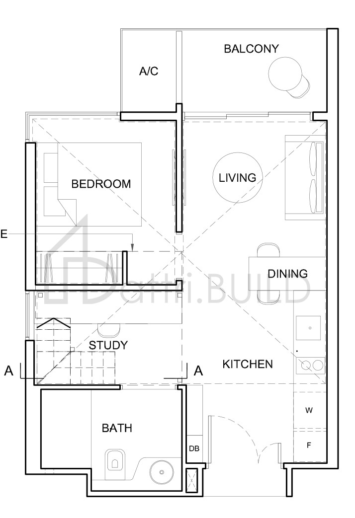 HIGH PARK RESIDENCES 1S1-bPH floorplan (watermarked)